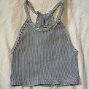 FP Movement by Free People Ribbed Crop Top - Light Gray